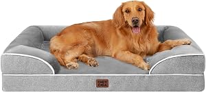 EHEYCIGA Orthopedic Dog Beds Large Sized Dog, Waterproof Memory Foam Pet Bed with Sides, N