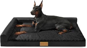 Patas Lague Orthopedic Dog Bed Large Sized Dog 36''X24'', Waterproof L Bolster Medium Pet 