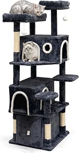 LONA 64" Cat Tree for Large Cats, Multi-Level Cat Tower with Scratching Posts & 2