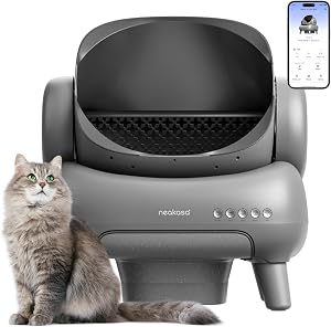 Neakasa M1 Plus Open-Top Self-Cleaning Cat Litter Box, 360° Safety Sensors, Advanced Odor 