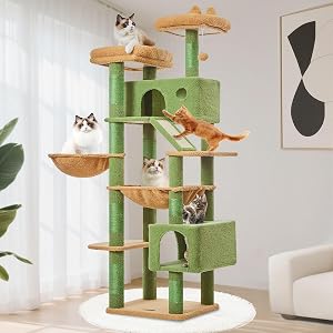 Taoqimiao Cactus Cat Tree, 71-Inch Cat Tower for Indoor Cats Large Adult, Multi-Level Larg