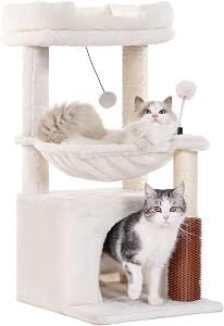 Pawfessor Cat Tree 32 Inches Small Cat Tree for Large Cats Adult Cat Tower with Scratching