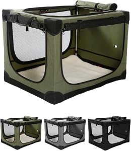 Veraste 30" L x 21" W x 21" H Collapsible Travel Dog Crate, Portable Soft D