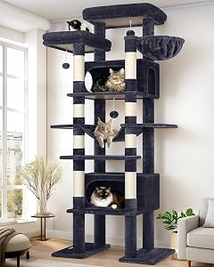 Globlazer XXL Giant Cat Tree, 83 Inch Heavy Duty Tall Cat Tower for Indoor Cats Large Adul