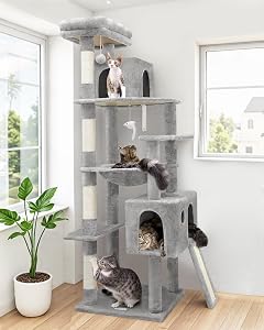 Globlazer Heavy Duty Cat Tree, 70 inch Sturdy Cat Tree for Indoor Cats Extra Large Cat Tow