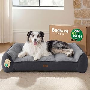 Bedsure SupportMax XL Orthopedic Dog Beds Large Sized Dog - Extra Thick Supportive Dogs C