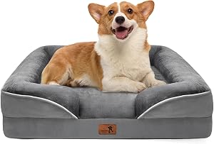 Spotted Play Orthopedic Dog Bed with Sides - Dog Sofa Beds for Medium Dogs, Supportive Foa