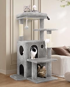 Globlazer Cat Tree Tower for Indoor Cats, 50-inch Adult Cat Tree House for Large Adult Cat