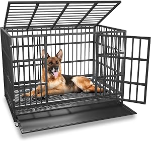 BOLDBONE 48 inch Heavy Duty Indestructible and Escape-Proof Dog Crate Cage Kennel for Larg